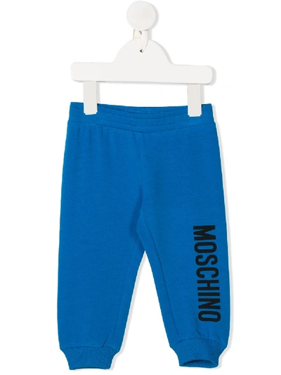 Moschino Babies' Logo Tracksuit Bottoms In Blue