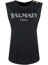 Balmain Black Logo T-shirt In Black