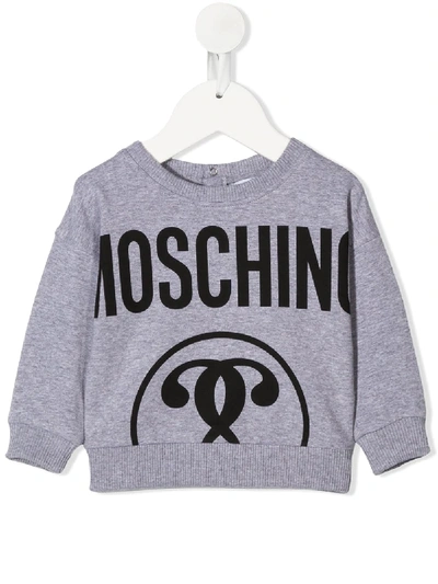 Moschino Babies' Grey Sweatshirt With Frontal Logo