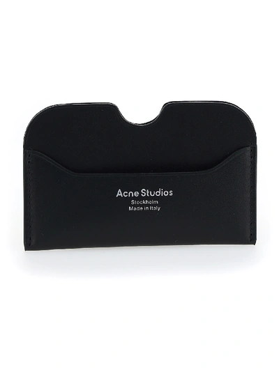 Acne Studios Elmas S Logo Leather Cardholder In Black