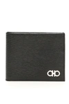 Ferragamo Gancini Revival Bifold Wallet In Nero (black)