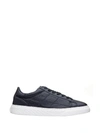 Hogan H365 Black Leather Low Top Sneakers In Notte Blu
