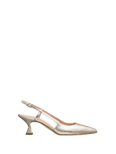 Ninalilou Laminated Slingback Pumps In Platino