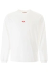 FOURTWOFOUR ON FAIRFAX 424 LONG-SLEEVED T-SHIRT,8002 059 9150 WHITE