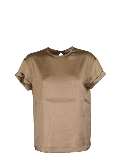 Brunello Cucinelli Short Sleeve T-shirt In Brown