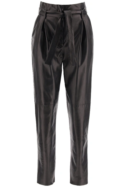 Drome Leather Paperbag Pants In Black