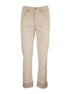 BRUNELLO CUCINELLI GARMENT-DYED STRAIGHT LEG TROUSERS IN SOFT DENIM WITH SHINY SELVEDGE,11423975