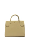 BURBERRY SMALL LEATHER TWO-HANDLE TITLE BAG LIGHT BEIGE,11424026