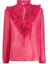 SEE BY CHLOÉ RUFFLE-TRIMMED BLOUSE