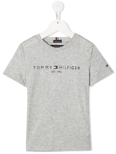 Tommy Hilfiger Junior Babies' Logo Print Jersey T-shirt In Grey