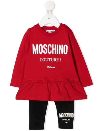 Moschino Babies' 两件式运动套装 In Red