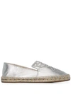 SOPHIA WEBSTER SILVER BUTTERFLY LEATHER ESPADRILLES