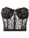 Alexander Mcqueen Strapless Lace Bustier Top In Black