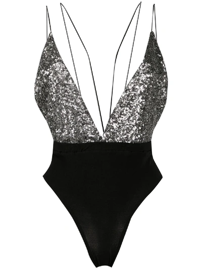 Alchemy Plunging V-neck Body In Silver