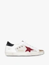 GOLDEN GOOSE WHITE SUPERSTAR MESH LEATHER SNEAKERS,GWF00103F0001538018215359193