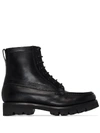 GRENSON HARPER LACE-UP LEATHER ANKLE BOOTS