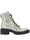 Kenzo 50mm Snake Printed Leather Combat Boots In Neutrals