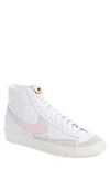 Nike Men's Blazer Mid '77 Vintage Leather High-top Sneakers In White/ Pink Foam / Sail