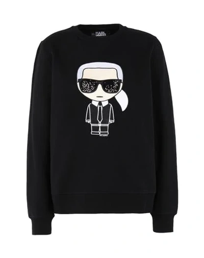Karl Lagerfeld Ikonik Karl Sweatshirt Woman Sweatshirt Black Size M Cotton