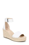 Franco Sarto Clemens Espadrille Wedge Sandal In White Leather