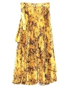 Richard Quinn Floral-print Plissé-satin Midi Skirt In Yellow