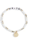 Little Words Project Faith Beaded Stretch Bracelet In White/ White