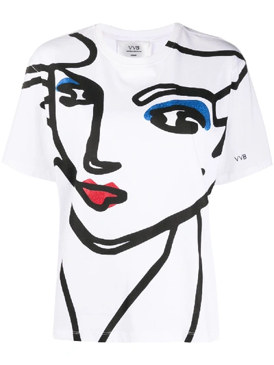 Victoria Victoria Beckham Beauty Face Organic Cotton T-shirt In White