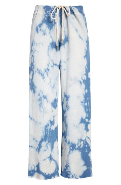 The Great The Wide Leg Crop Sweatpants In Cloud Wash