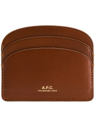 Apc A. P.c. Logo-stamp Cardholder In Brown