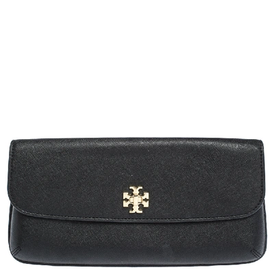 Pre-owned Tory Burch Black Leather Diana Clutch
