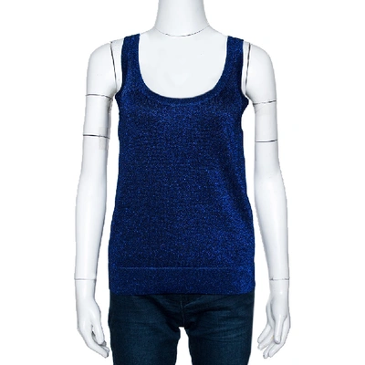 Pre-owned Missoni Blue Lurex Knit Tank Top M