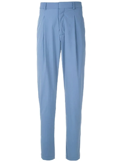 Egrey Pleated Slim Trousers In Blue