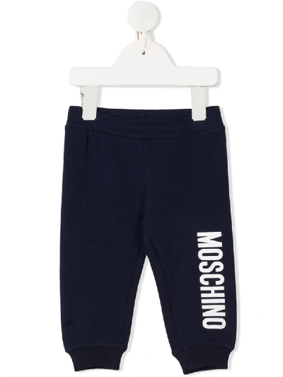 Moschino Babies' Logo Tracksuit Bottoms In Blue