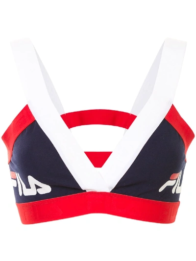 Fila Cropped Logo Sports Top In Blue