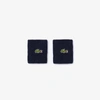 Lacoste Sport Stretch Cotton Jersey Wristband In Navy Blue