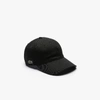 Lacoste Black Cotton Contrast Strap Cap In Black