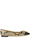 TORY BURCH CHELSEA REPTILE PRINT LEATHER BALLERINAS