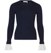 CHLOÉ PULLOVER WITH LACED CUFF,CHL2VZ94NAV
