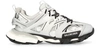Balenciaga Metallic Track Sneakers In Silver