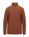 Grey Daniele Alessandrini Turtlenecks In Brown