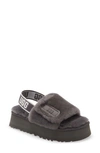 Ugg Disco Genuine Shearling Slingback Slipper In Dark Grey