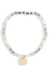 Little Words Project Mama Beaded Stretch Bracelet In Arrow/ White