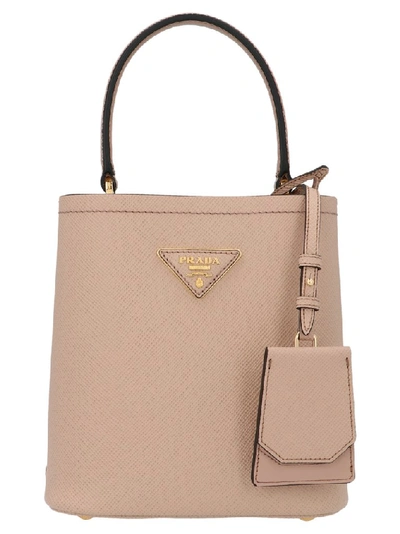 Prada Panier Small Saffiano Leather Bag In Pink