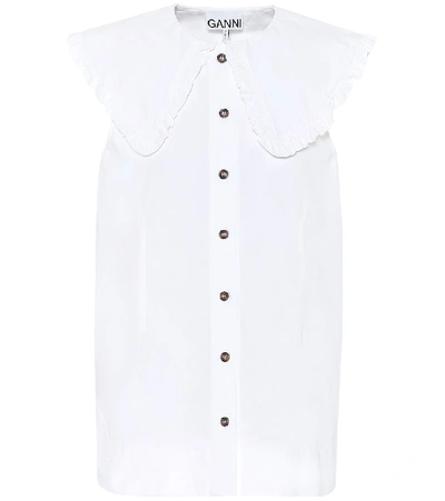 GANNI COTTON-POPLIN BLOUSE,P00481849