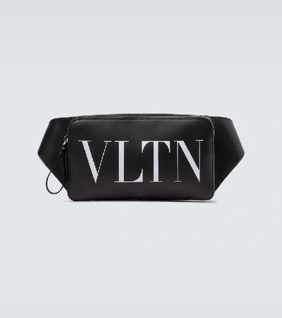 Valentino Garavani Leather Belt Bag With Vltn Logo In Black