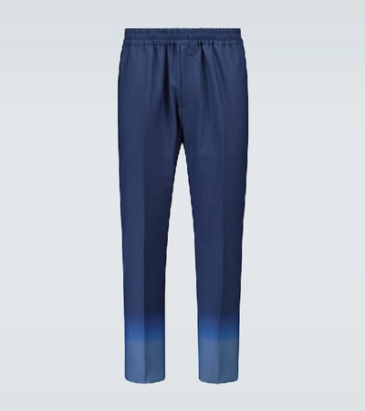 Givenchy Gradient Wool-twill Suit Trousers In Blue