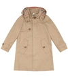 Burberry Honey Beige Cotton Trench Coat In Beige