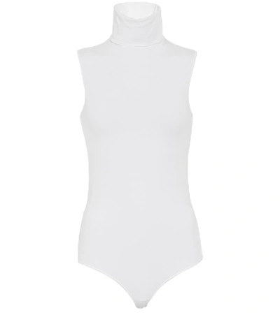 Wolford Fitted White Turtleneck Bodysuit