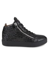 GIUSEPPE ZANOTTI MEN'S GLITTER HIGH-TOP ZIP SNEAKERS,400012639552