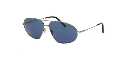 Tom Ford Mens Grey Ft0771 63 Bradford Pilot-frame Metal Sunglasses In Blue